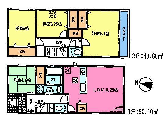 Floor plan. (3 Building), Price 42,800,000 yen, 4LDK, Land area 116.84 sq m , Building area 99.78 sq m