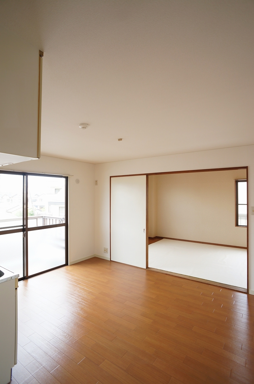Living and room. The top floor of the bright dining kitchen