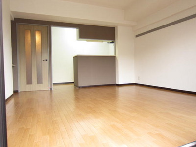 Living and room. Face-to-face counter kitchen