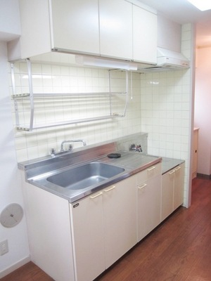 Kitchen. Two-burner gas stove can be installed