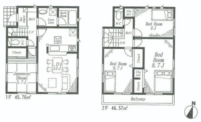 Floor plan. 25,800,000 yen, 4LDK, Land area 92.33 sq m , Building area 113.14 sq m
