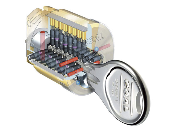 Security.  [Dimple key] Entrance tablets, Adopted dimple cylinder key of Reversible type. On the theory, Key differences is there about 1000 trillion 280 billion ways replication is nearly impossible. (Conceptual diagram)