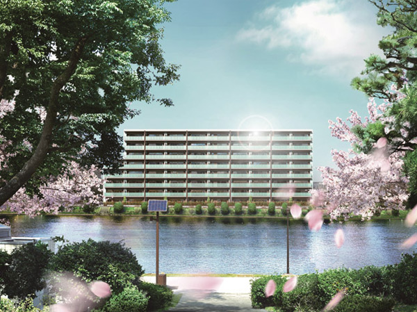 Features of the building.  [Mansion, which is felt in the five senses a pleasant views and open] The aim is <Kurevia Todakoen> is, Permanent resident of the mansion that it can be said that the Only One. Utilizing blessed land of qualities to maximize, Able to deliver the house that can not be created where only. Two designers was completed by resonance sensibility, It will be a landmark. (Exterior CG)