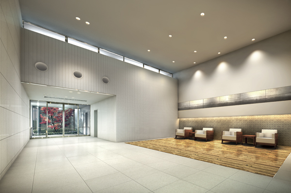 Upscale space decorated with metal plastering and mosaic tiles warmth of the entrance hall Rendering handiwork is transmitted