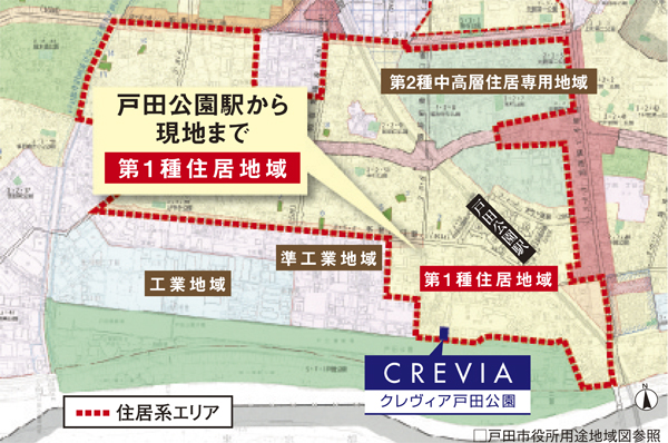 "Todakoen" station of the first kind residence in the area in spite of the application area diagram rapid stop station is, Especially recommended for people to focus on the living environment