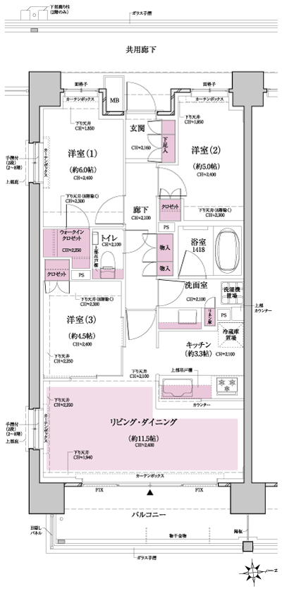 Floor: 3LDK + WIC, the occupied area: 67.35 sq m, Price: 35,500,000 yen (plan), now on sale