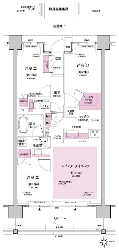 Floor: 3LDK + WIC, the occupied area: 67.35 sq m, Price: 35,200,000 yen, now on sale