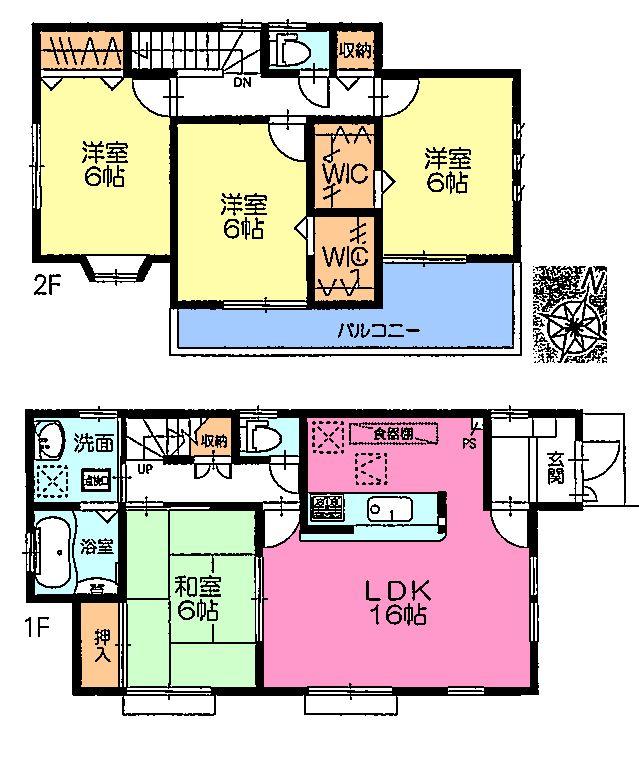 Floor plan. 37,800,000 yen, 4LDK, Land area 135.87 sq m , Building area 99.36 sq m