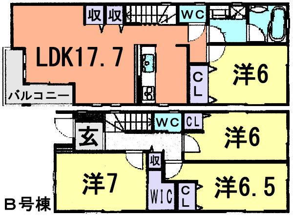 Floor plan. 39,800,000 yen, 4LDK, Land area 90.15 sq m , Storage good life in the house with a building area of 97.58 sq m walk-in closet
