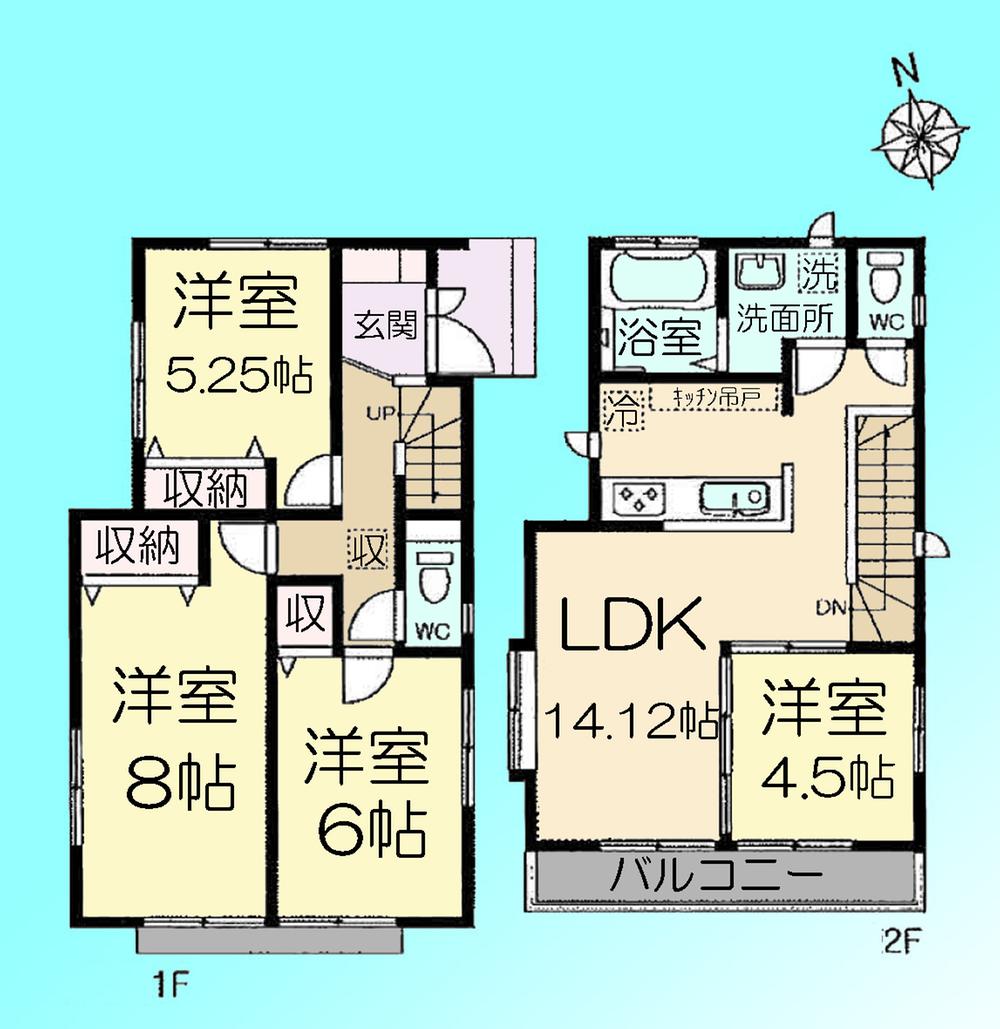 Floor plan. 37,800,000 yen, 4LDK, Land area 100.06 sq m , Building area 86.73 sq m