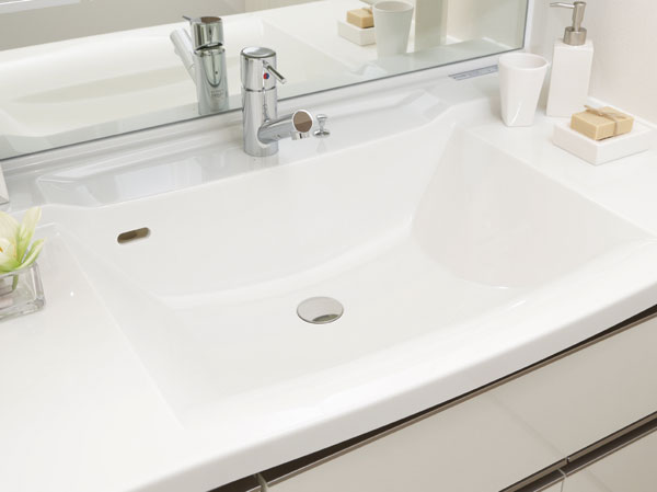 Bathing-wash room.  [Bowl-integrated counter] Artificial marble specification care easy specification beautifully became counter and integrated.