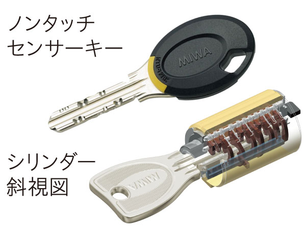 Security.  [Reversible non touch dimple key] The key system of non-touch to the entrance, Replicated to the front door lock has adopted a difficult dimple key. (Same specifications / Conceptual diagram)