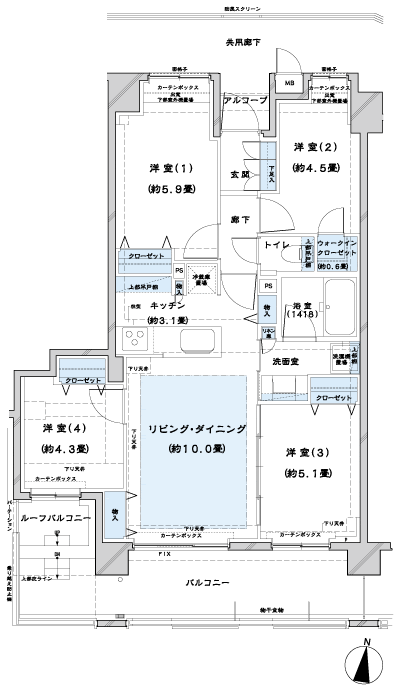 Floor: 4LDK + WIC, the occupied area: 70.55 sq m