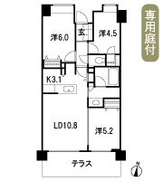 Floor: 3LDK + WIC, the occupied area: 63 sq m