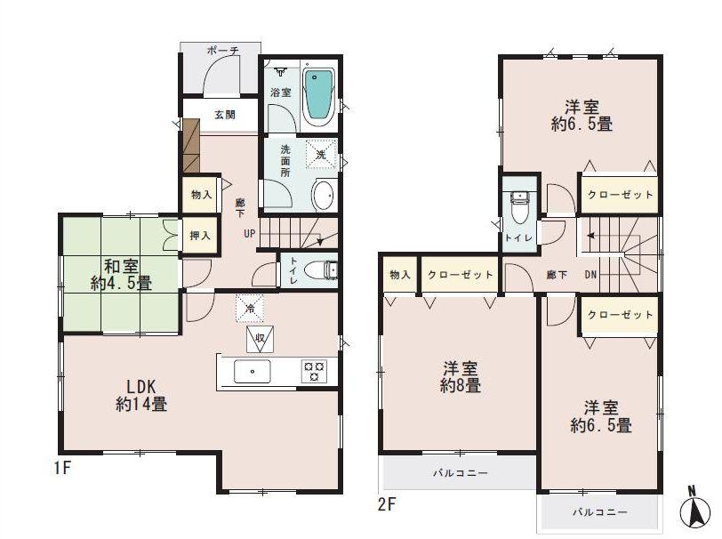 Floor plan. 35,800,000 yen, 4LDK, Land area 100.56 sq m , Building area 93.96 sq m