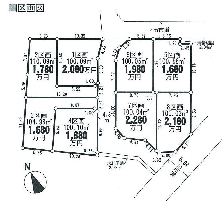 Compartment figure. Land price 20.8 million yen, Land area 100.09 sq m
