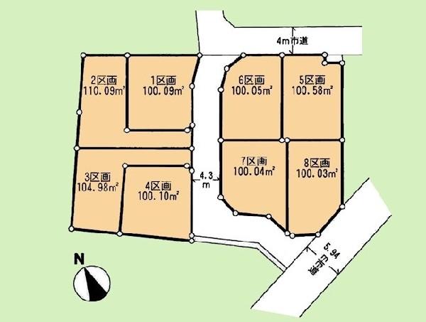 Compartment figure. Land price 16.8 million yen, Land area 104.98 sq m