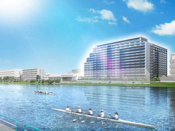 Buildings and facilities. Overlooking the local area from the Arakawa