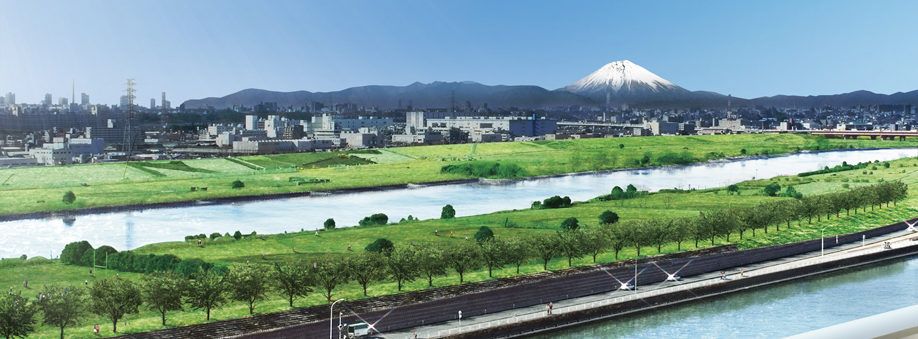 CG synthesis balcony Rendering that transcript based on the drawings of the planning stage to view photos from the 15th floor local equivalent (February 2012 shooting) ・ In fact a different one that was processed. View, etc. rank ・ Different for each dwelling unit, Also weather ・ Vary slightly depending on the season. Surrounding environment ・ View might change in the future.