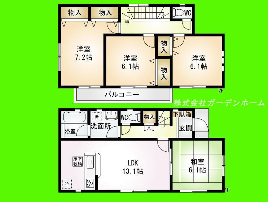 Floor plan. (2), Price 26,800,000 yen, 4LDK, Land area 114.61 sq m , Building area 90.71 sq m