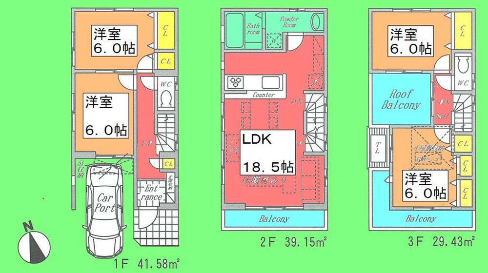 Floor plan. 39,800,000 yen, 4LDK + S (storeroom), Land area 66.32 sq m , Building area 110.16 sq m