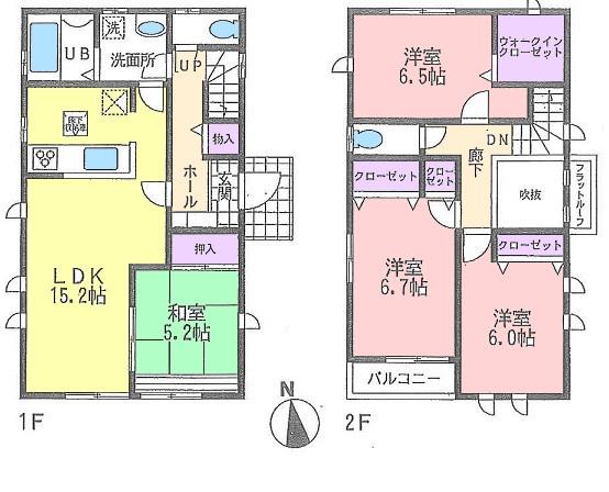 Floor plan. 25,800,000 yen, 4LDK, Land area 129.37 sq m , Building area 98.54 sq m floor plan