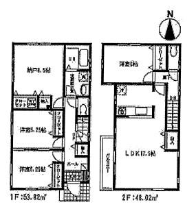 Floor plan. (Building 2), Price 31,800,000 yen, 3LDK+S, Land area 120.88 sq m , Building area 101.84 sq m