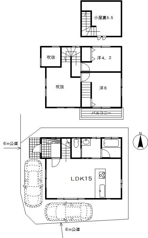 Floor plan. 27,800,000 yen, 2LDK, Land area 82.04 sq m , Building area 62.51 sq m