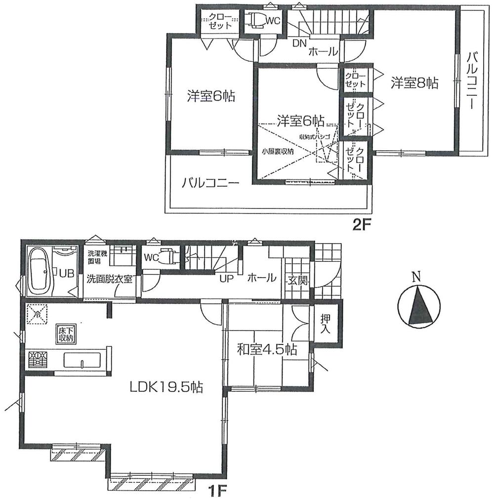 Floor plan. 34,800,000 yen, 4LDK, Land area 144.65 sq m , Building area 99.22 sq m
