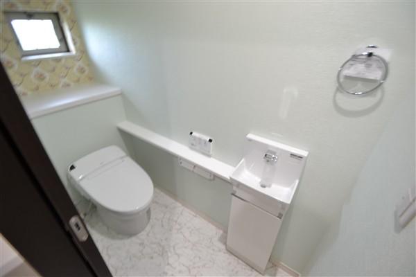 Toilet. Hand wash with a toilet