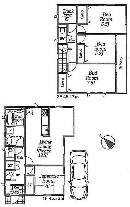 Other building plan example. Building plan example (No. 2 locations) Building Price 11 million yen, Building area 91.93 sq m