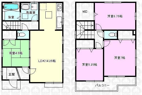 Floor plan. (Building 2), Price 30,800,000 yen, 4LDK, Land area 100 sq m , Building area 91.5 sq m