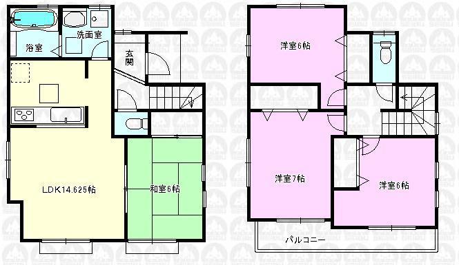 Floor plan. (7 Building), Price 34,800,000 yen, 4LDK, Land area 100 sq m , Building area 95.01 sq m