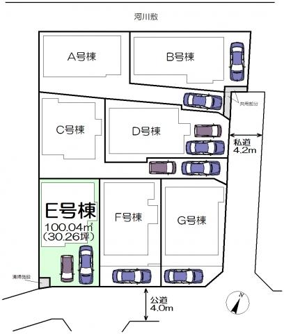 Compartment figure. 22,900,000 yen, 4LDK, Land area 100.04 sq m , Building area 88.81 sq m E Building