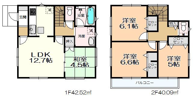 Floor plan. 26,800,000 yen, 4LDK, Land area 103.99 sq m , Building area 82.61 sq m