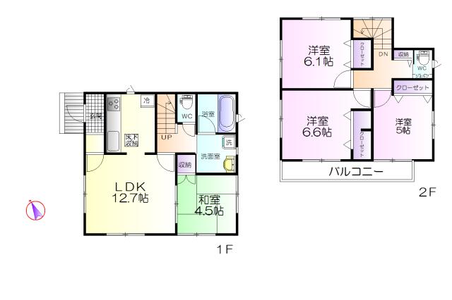Floor plan. 26,800,000 yen, 4LDK, Land area 103.99 sq m , Building area 82.61 sq m