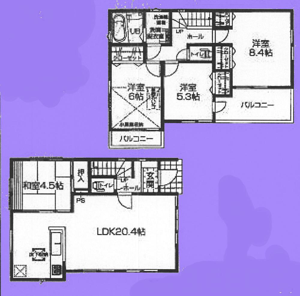 Floor plan. (5 Building), Price 36,800,000 yen, 4LDK, Land area 103.93 sq m , Building area 98.81 sq m