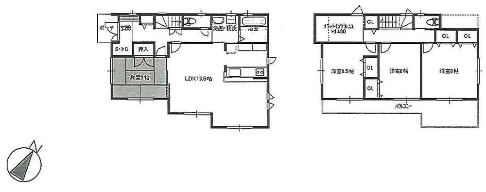 Building plan example (floor plan). Building plan example  Building price 14 million yen, Building area 110.4 sq m