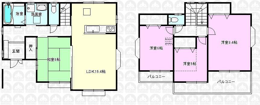 Floor plan. 44,800,000 yen, 4LDK, Land area 150.59 sq m , Building area 101.85 sq m floor plan