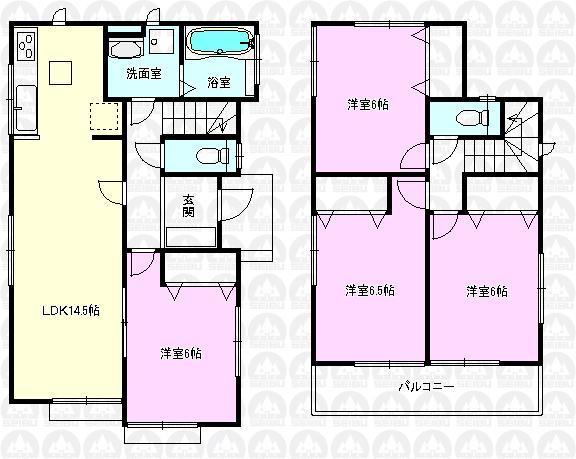 Floor plan. (Building 2), Price 27,800,000 yen, 4LDK, Land area 95.2 sq m , Building area 92.32 sq m