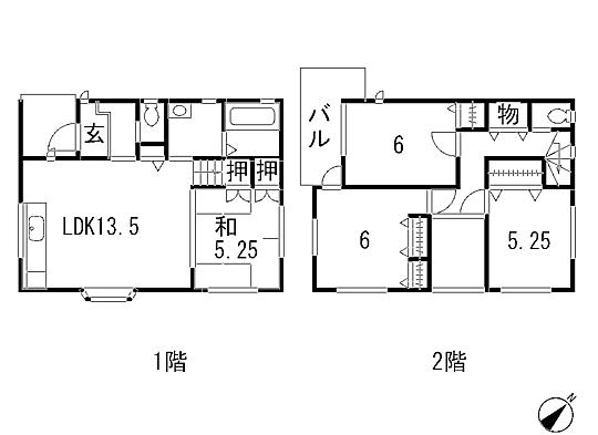 Floor plan. 25,800,000 yen, 4LDK, Land area 96 sq m , Building area 85.04 sq m
