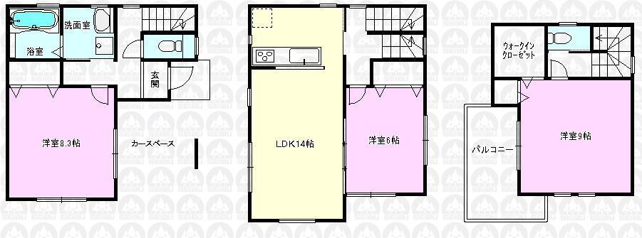 Floor plan. 29,800,000 yen, 3LDK, Land area 64.06 sq m , Building area 100.29 sq m floor plan