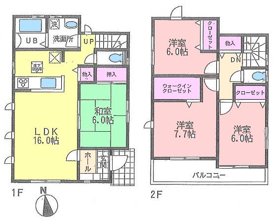 Floor plan. 25,800,000 yen, 4LDK, Land area 129.37 sq m , Building area 101.84 sq m floor plan