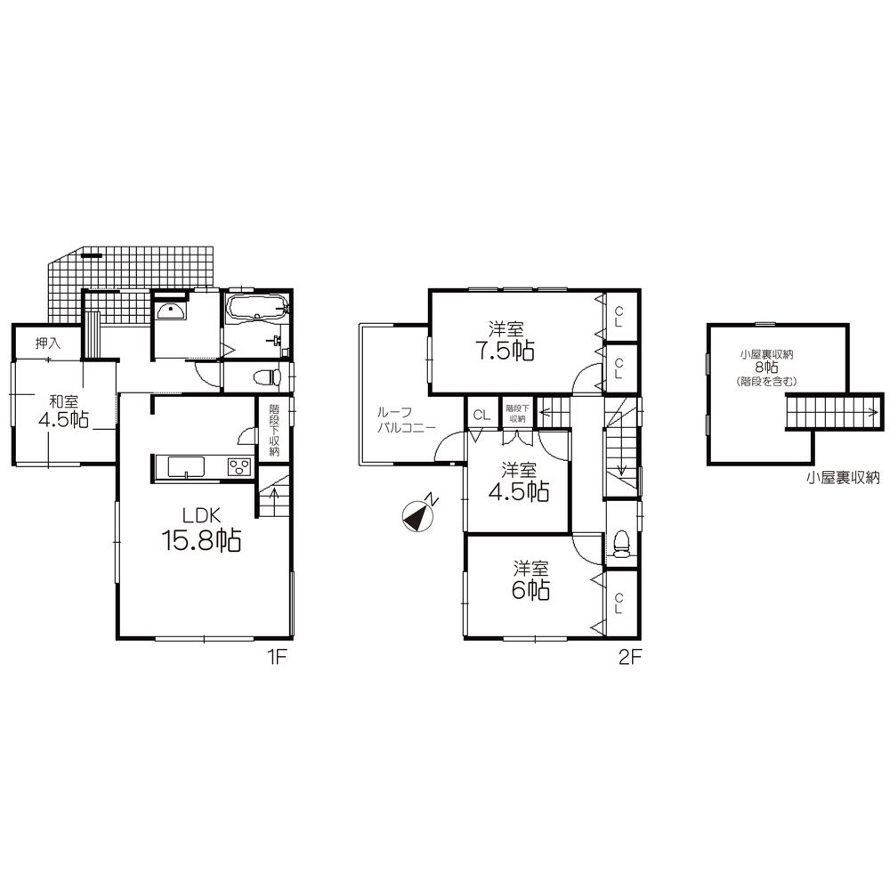 Floor plan. 34,800,000 yen, 4LDK, Land area 114.77 sq m , Building area 96.55 sq m