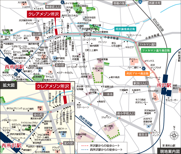 Surrounding environment. Local guide map