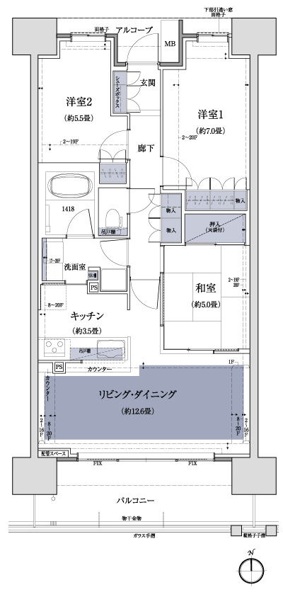 Floor: 3LDK, occupied area: 75.01 sq m