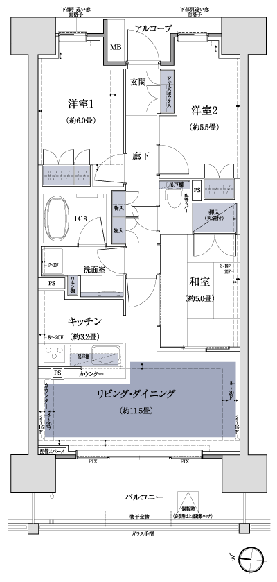 Floor: 3LDK, occupied area: 70.18 sq m