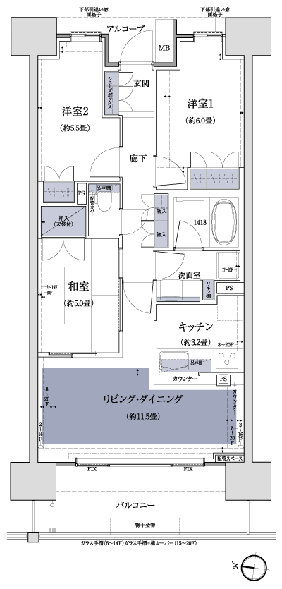 Floor: 3LDK, occupied area: 70.18 sq m