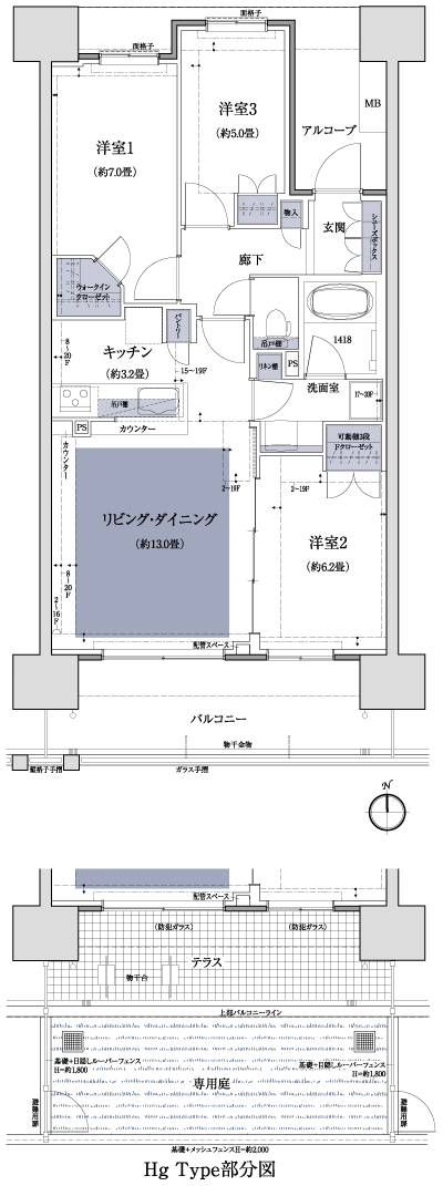 Floor: 3LDK + WIC, the area occupied: 75.3 sq m