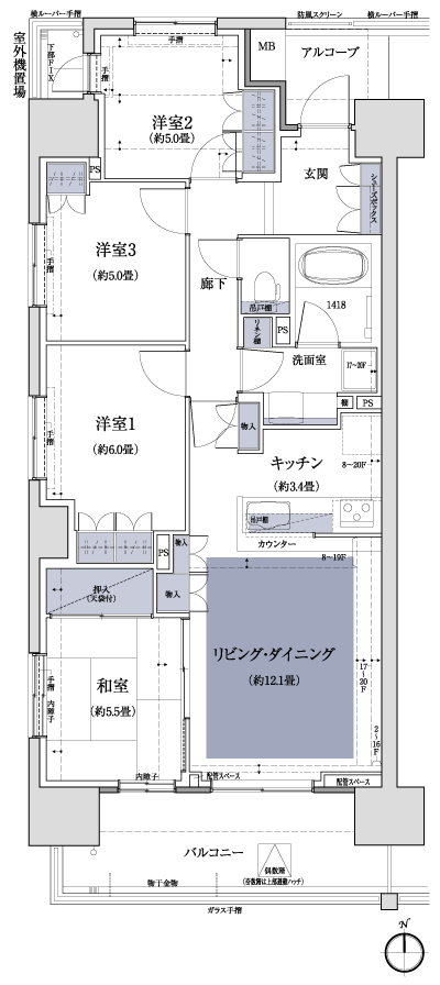 Floor: 4LDK, occupied area: 84.98 sq m